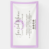 Metafysisch Maan Minimalistische Paarse Sociale Me Spandoek (Verticaal)