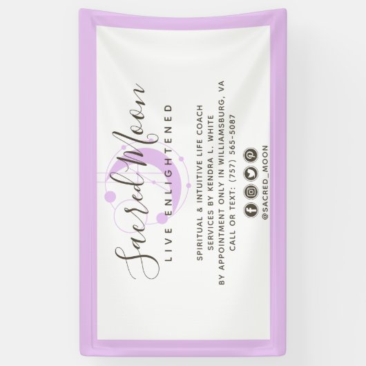 Metafysisch Maan Minimalistische Paarse Sociale Me Spandoek (Verticaal)