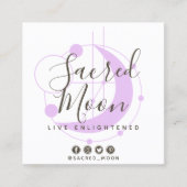 Metafysisch Maan Minimalistische Paarse Sociale Me Vierkante Visitekaartje (Voorkant)