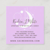 Metafysisch Maan Minimalistische Paarse Sociale Me Vierkante Visitekaartje (Achterkant)