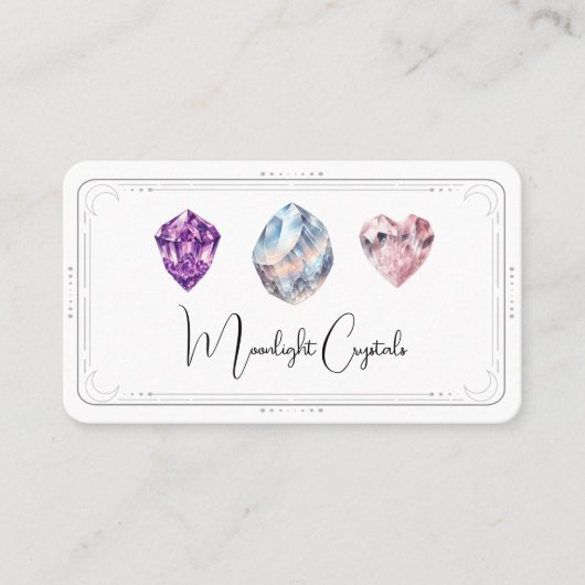 Metafysische Kristallen Roos Quartz Social Media Q Visitekaartje (Voorkant)