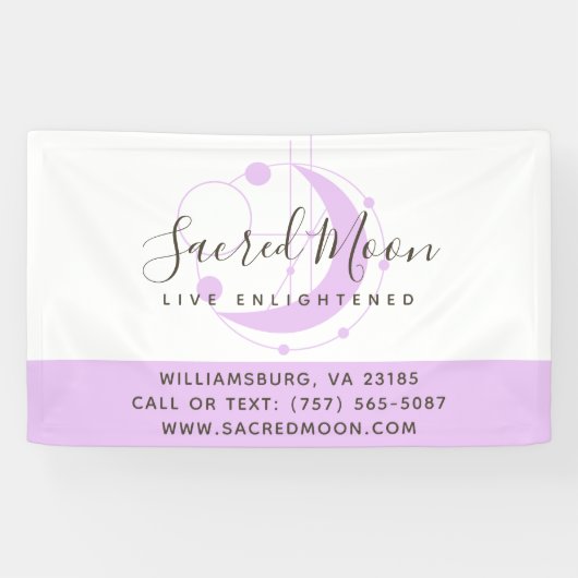 Metafysische maanminimalistische Paarse Spandoek (Horizontaal)