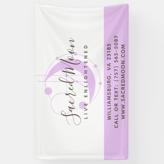 Metafysische maanminimalistische Paarse Spandoek (Verticaal)