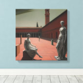 Metafysische Red Tone kunstwerk met oude beelden Canvas Afdruk (Insitu (Houten vloer))