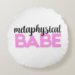 metafysische schat heldere roze script typografie rond kussen