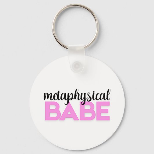 metafysische schat heldere roze script typografie sleutelhanger (Voorkant)