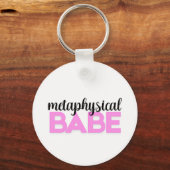 metafysische schat heldere roze script typografie sleutelhanger (Voorkant)