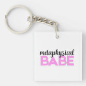 metafysische schat heldere roze script typografie sleutelhanger (voorkant)