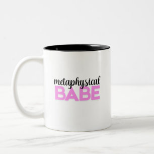 metafysische schat heldere roze script typografie tweekleurige koffiemok