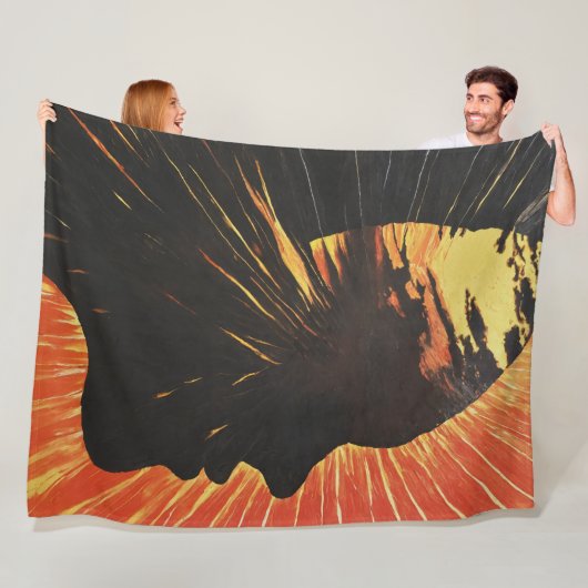 Metafysische Sunrise Art | Gezicht en zonsopgang Fleece Deken (In situ)