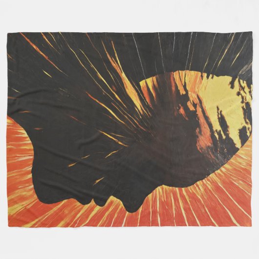 Metafysische Sunrise Art | Gezicht en zonsopgang Fleece Deken (Voorkant (Horizontaal))
