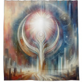 Metafysische tijdloze Spirituele fantasiethema's Douchegordijn (Voorkant)