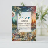 Metafysische tijdloze Spirituele fantasiethema's RSVP Kaartje (Staand voorkant)