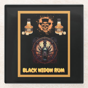 Metal Adverteren teken voor Black Widow Rum Glazen Onderzetter