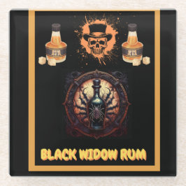 Metal Adverteren teken voor Black Widow Rum Glazen Onderzetter