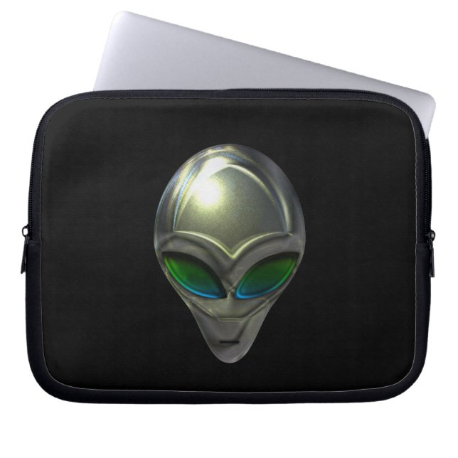 Metal Alien Head 02 Electronics Bag Laptop Sleeve (Voorkant)