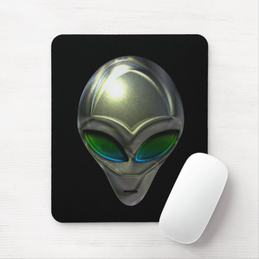 Metal Alien Head 02 Mousepad Muismat (Met muis)