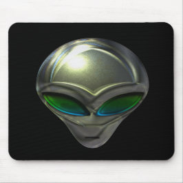 Metal Alien Head 02 Mousepad Muismat