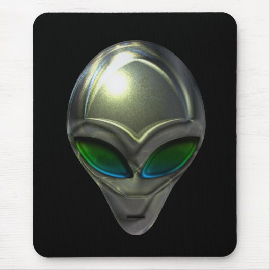 Metal Alien Head 02 Mousepad Muismat (Voorkant)