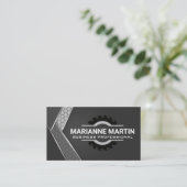 Metal Aluminium Silver | zaag industriële geometri Visitekaartje (Staand voorkant)