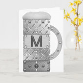 Metal and Steel Male Initiaal Beer Kaart (Gele Bloem)