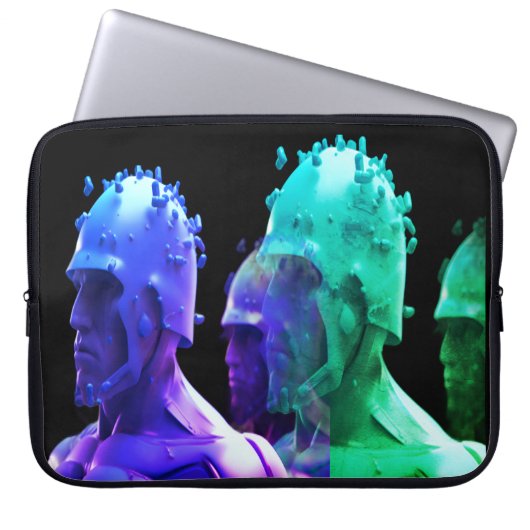 Metal Army Men Glitch on Laptop Electronics Bag Sleeve (Voorkant)