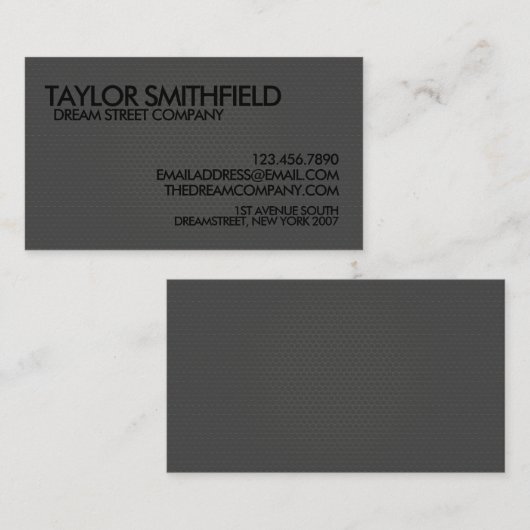 Metal Black Modern Professional Visitekaartje (Voorkant / Achterkant)