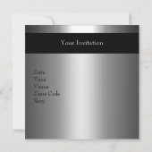 Metal Black Silver 30th Birthday Party 3 Kaart (Achterkant)