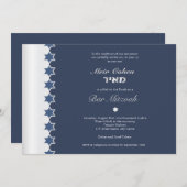 Metal Blue - Bar Mitzvah Uitnodiging (Voorkant / Achterkant)