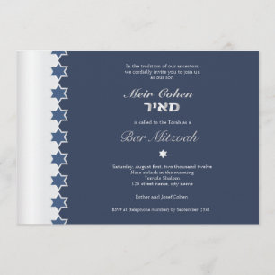 Metal Blue - Bar Mitzvah Uitnodiging