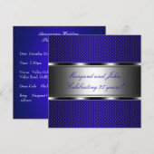 Metal Blue Silver 25th Jubileum Party event Kaart (Voorkant / Achterkant)