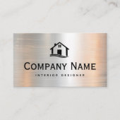 Metal Bold Interieurontwerper voeg Logo toe Visitekaartje (Voorkant)
