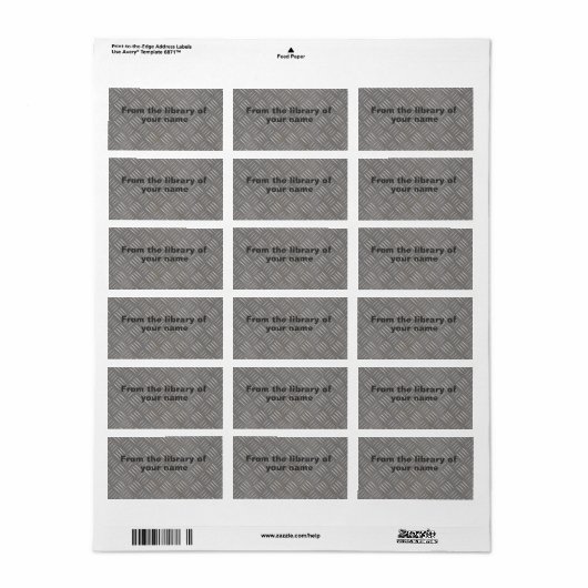 Metal Bord Look Custom Name Book Bord Label (Full Sheet)