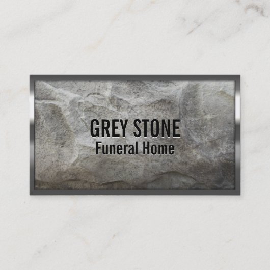 Metal Border Gray Stone Funeral Home Visitekaartje (Voorkant)