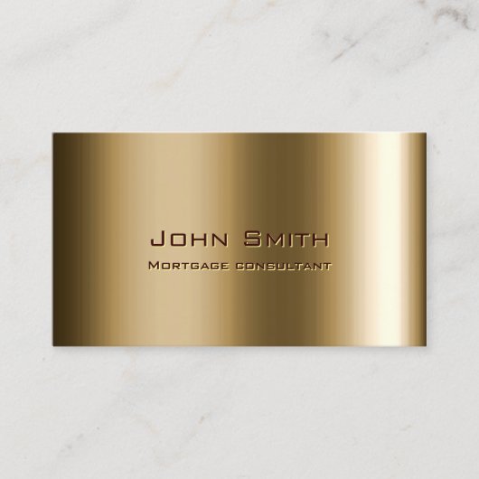 Metal Bronze Mortgage Agent Professional Visitekaartje (Voorkant)