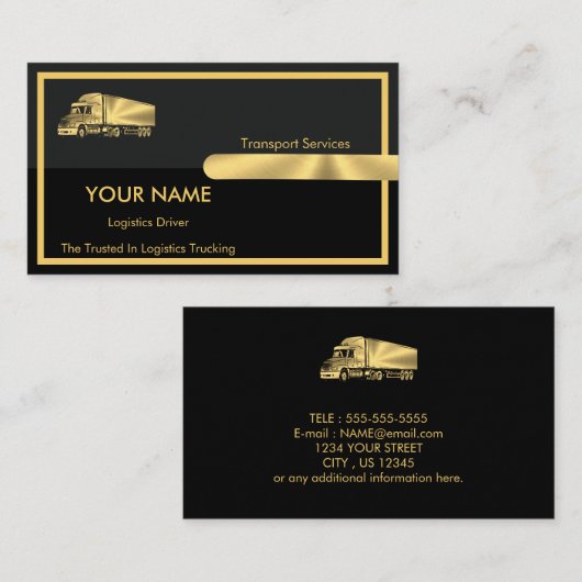 Metal Brushed Columns Logistiek Trucking Company Visitekaartje (Voorkant / Achterkant)