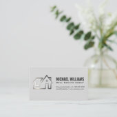 Metal Brushed Real Estate Home Logo Visitekaartje (Staand voorkant)