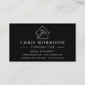 Metal Building Construction Black Silver QR Code Visitekaartje (Voorkant)