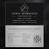 Metal Building Construction Black Silver QR Code Visitekaartje