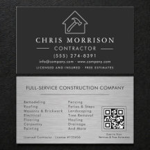 Metal Building Construction Black Silver QR Code