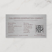 Metal Building Construction Burgundy QR Code Visitekaartje (Achterkant)