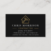 Metal Building Construction QR Code Black Gold  Visitekaartje (Voorkant)