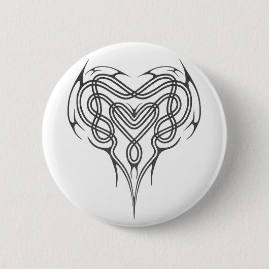 Metal Celtic Heart Knot Ronde Button 5,7 Cm (Voorkant)