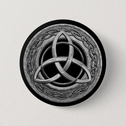 Metal Celtic Trinity Knot Ronde Button 5,7 Cm (Voorkant)