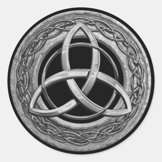 Metal Celtic Trinity Knot Ronde Sticker (Voorkant)