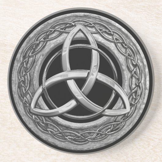 Metal Celtic Trinity Knot Zandsteen Onderzetter (Voorkant)