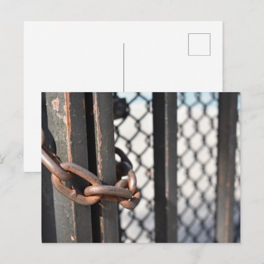 Metal Chain Link Fence Originele NYC Foto Briefkaart (Voorkant / Achterkant)