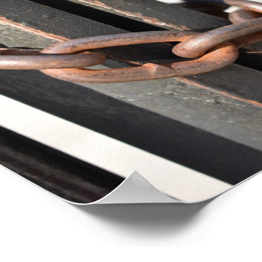 Metal Chain Link Fence Originele NYC Foto Poster (Hoek)