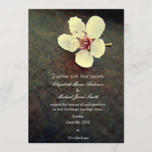 Metal Cherry Blossom Wedding Invitation Kaart