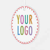 Metal Christmas Ornament Custom Logo Gepersonalise (Voorkant links)